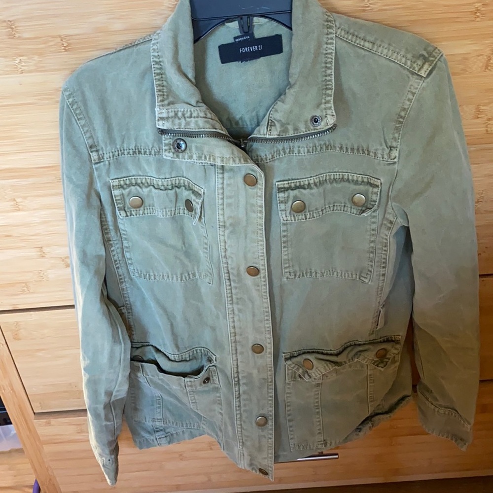 Olive green utility jacket